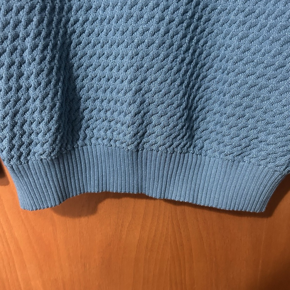 Sweater‎ Mens Extra Large Blue Quarter 1/4 Zip Classic Fit Pullover XL - Picture 4 of 5